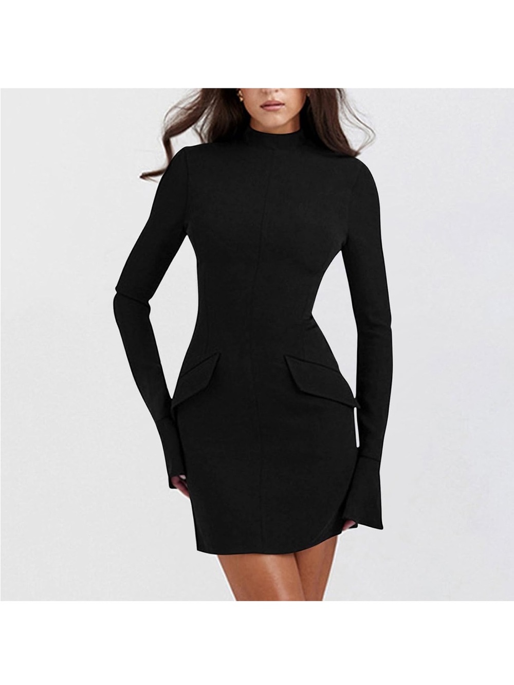 Long sleeve mock neck dress